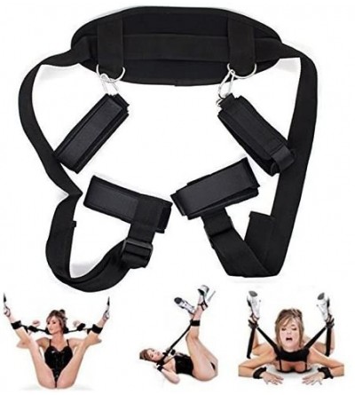 Restraints Women Couples Game with Soft Leather Adjustable Handcuffs Wrist Ankle Cuffs Straps (Black) - Black-5 - CA18W86XES2...