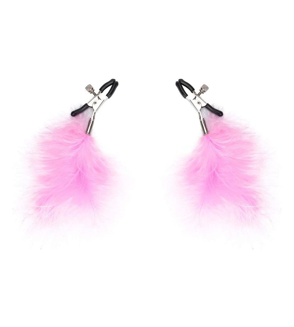 Nipple Toys Pink Premium Feather Nipple Clamps Restraints - CI19ESNUKZ3 $18.26