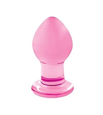 Anal Sex Toys Crystal Premium Glass Plug- Pink- 3 Inch - Pink - C01193HR7XV $26.56
