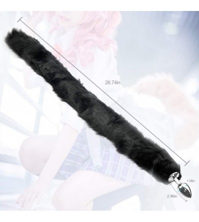 Anal Sex Toys 31.5inches Long Fox Tail Butt Plug Stainless Steel Anal Plug Animal Tail Role Play Sex Toys Flirting Tools for ...