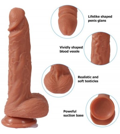 Dildos Hyper Realistic Dildo- Liquid Silicone Dual Layer Adult Toys with Suction Cup- Sex Toys for Masturbation(Total 22.5cm-...