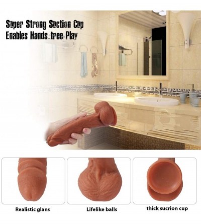 Dildos Hyper Realistic Dildo- Liquid Silicone Dual Layer Adult Toys with Suction Cup- Sex Toys for Masturbation(Total 22.5cm-...
