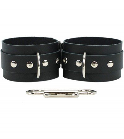 Restraints Calgary Wrist and Ankle Cuffs Superior Real Leather - Jet Blac - C4192A9XT0N $57.10