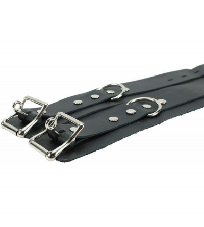 Restraints Calgary Wrist and Ankle Cuffs Superior Real Leather - Jet Blac - C4192A9XT0N $57.10