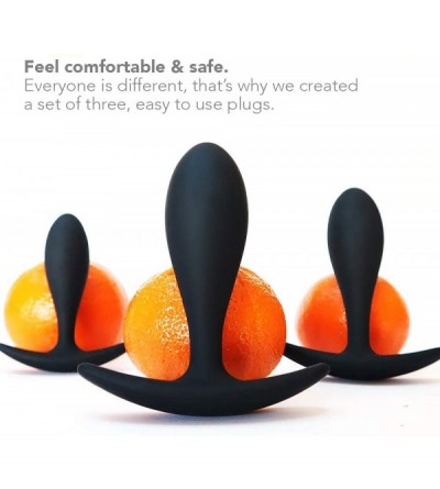 Anal Sex Toys Anal Butt Plug for Beginner. Anal Plug Set 3 Sizes - Beginner- Small & Medium. Safe Silicone Butt Plug Anal Plu...