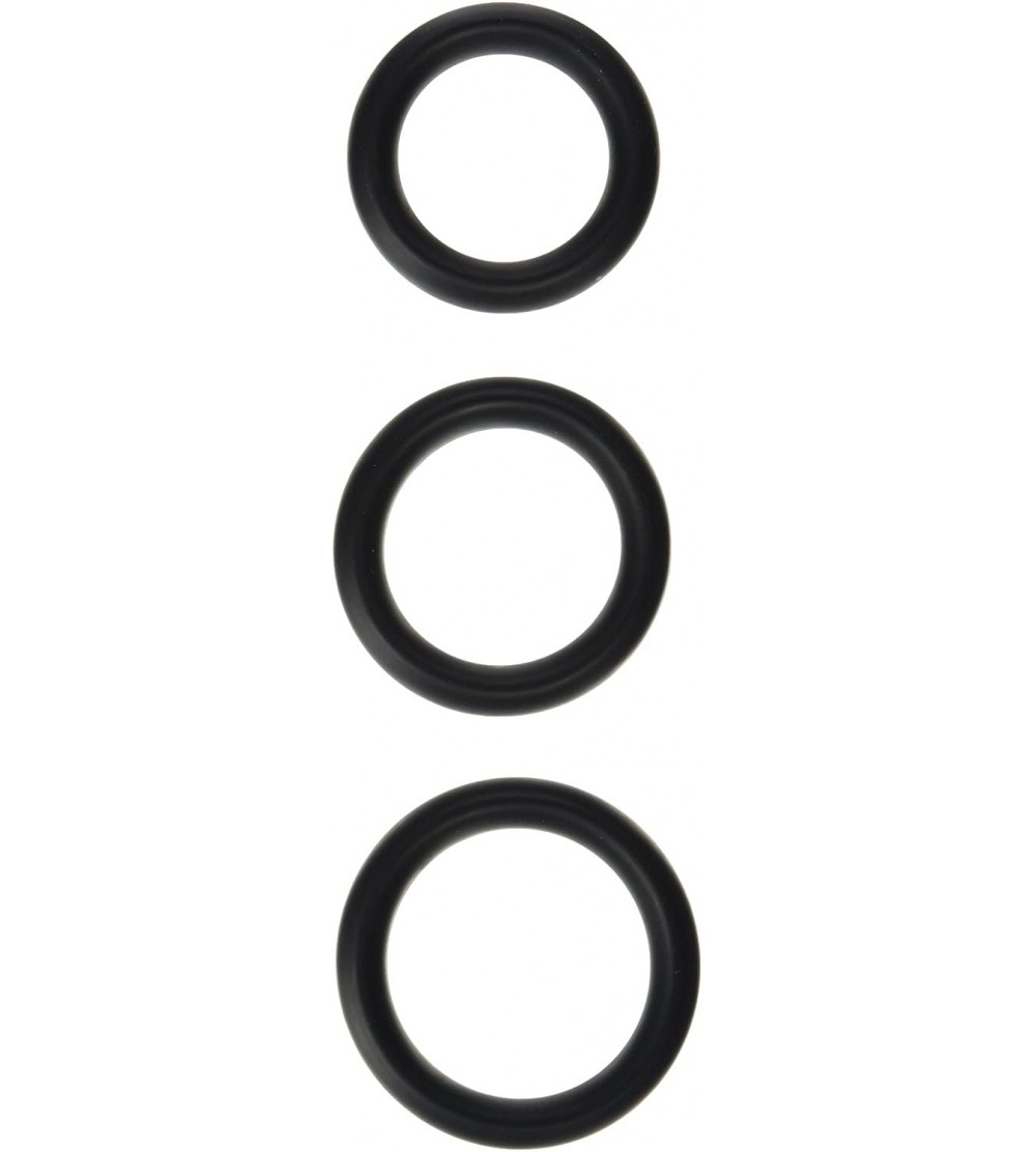 Penis Rings Silicone Cock Ring- Black- 3 Piece Set- 0.19 Pound - Black - CK11C8Z2QG3 $27.01