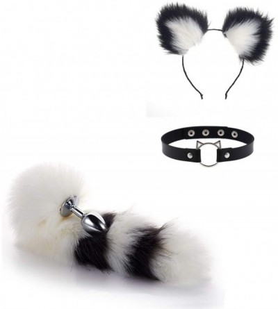 Restraints Butt Pug Tail Ear Suit Choker Collar Kitten Ring 8 Colors Fox Bùtt Anime Stainless Steel Headband Hair Clips Plush...