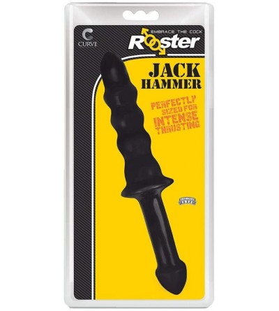 Dildos Rooster Jackhammer Double Ended Anal Probe- Black - CU18SO0DIMQ $46.17