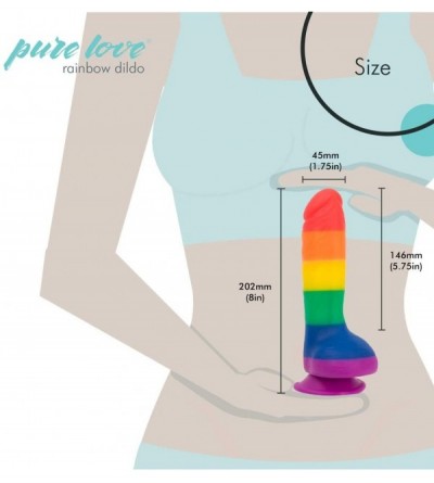 Anal Sex Toys 8 inch Rainbow Striped Silicone Dildo with Suction Cup- Pride Colors- Harness Compatible- Adult Sex Toy - CI18H...