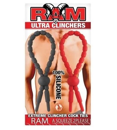 Penis Rings Ram Ultra Silicone Penis Clinchers - Red/Black - Red/Black - CA12K9YWDOT $17.82