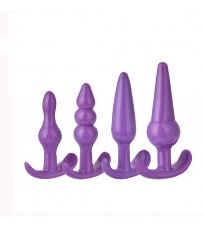 Anal Sex Toys 3Pcs/Set Silicone Massager ánáles Trainer Kit Butt Pugs for Beginner Set Small Size (Purple) - Purple - CM190AZ...