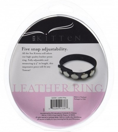 Penis Rings Leather Penis Ring - Black - CD113YSLWQD $9.40
