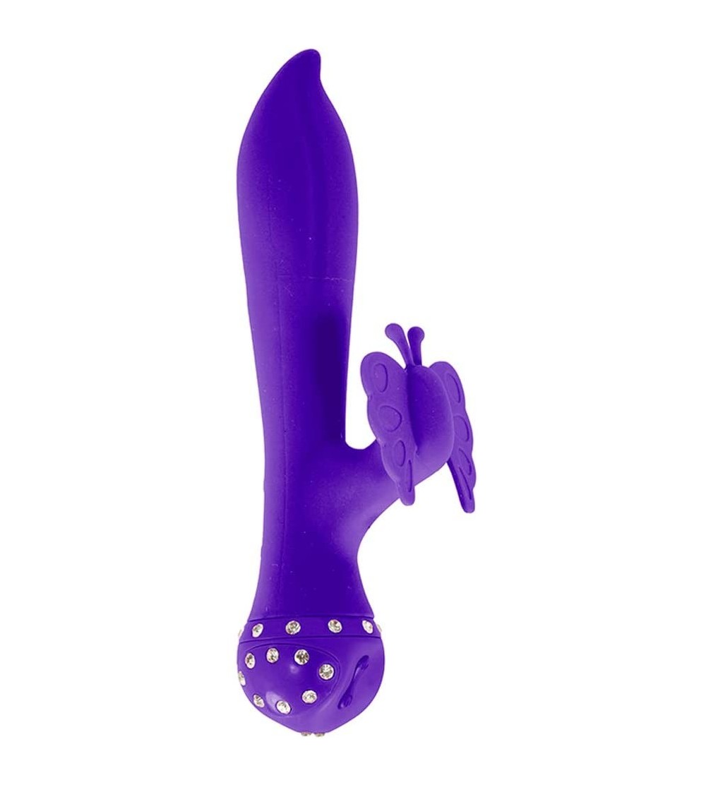 Anal Sex Toys Crystal Butterfly Dual G Vibe (Purple) - C518E5NN838 $38.51