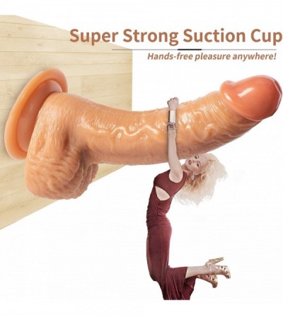 Dildos 7.6 Inch Realistic Dildo Soft Huge Silicone Dildos for Women with Lifelike Balls and Strong Suction Cup for Hands-Free...