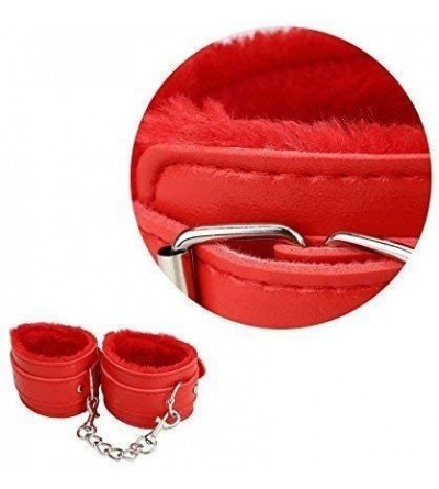 Restraints PU Leather Handcuffs Adjustable Soft Wrist Cuffs (red) - CM18GMCO9U2 $20.09