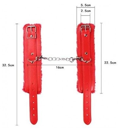 Restraints PU Leather Handcuffs Adjustable Soft Wrist Cuffs (red) - CM18GMCO9U2 $20.09
