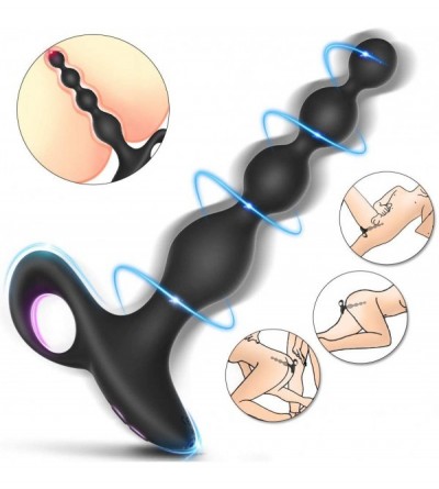 Anal Sex Toys Vibrating Anal Beads Butt Plug- Rechargeable Silicone Anal Vibrator with 10 Vibration Modes Graduated Design Wa...