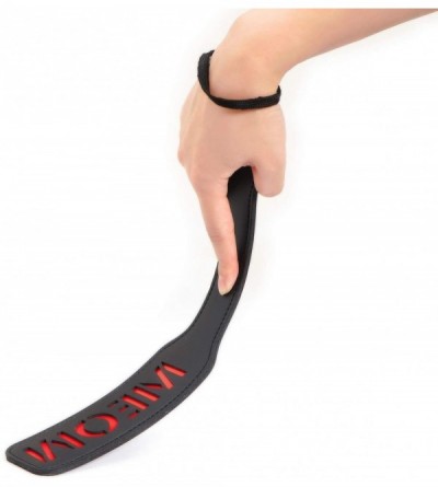 Paddles, Whips & Ticklers 32cm Quality Faux Leather Letter Paddles- Meow - C818SGSC3NM $21.25