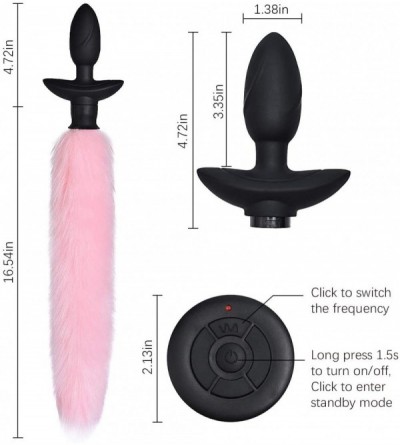 Anal Sex Toys Anal Vibrator Foxtail Plug Diameter 35 mm Wagging Automatically and G-Spot Vibrating Anal Sex Toys for Men and ...