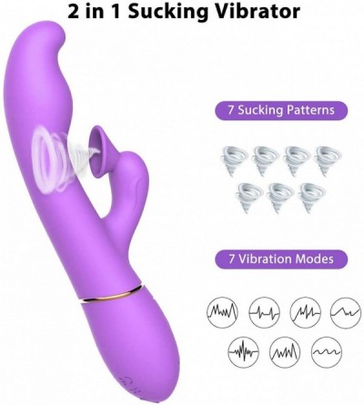 Vibrators Personal G Spot Vibrator Clit Sucker with Softest Dual Density Silicone- Waterproof Sucking Vibrator Dildo Sex Toy ...
