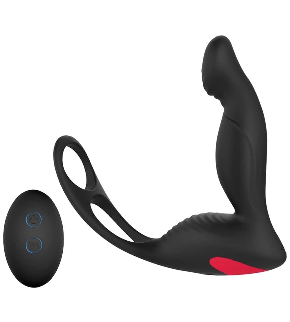 Vibrators 3-in-1 Remote Control Prostate Massager Vibrator with Penis Ring and Ball Loop- 9 Speeds Rechargeable Anal Sex Toy ...