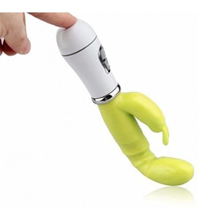 Vibrators Waterproof Multispeed Powerful Rabbit Dildo Vibrator Double G-spot Massager Adult Sex Toy for Couples - Green - C11...