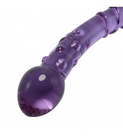 Dildos Double Ended Crystal Purple Pyrex Glass Dillido Penniis Sxx Toys - C1192H9M5N9 $34.36