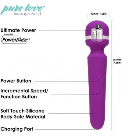 Vibrators Vibrator Wand- Personal Body Massager- Rechargeable Usb- Purple Color - Purple - C118UTIH8WG $50.55