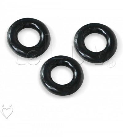 Penis Rings Penis Ring Set of 3 TPR Donut Black - 1.5 cm / 0.6 Inch Inner Diameter - Black - C1189XYG7XI $21.17