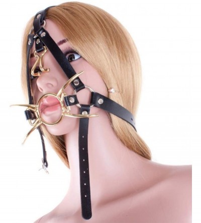 Gags & Muzzles Metal Spider Ring Gag with Head Slave Harness Nose Hook Flirting Mouth Gags Sex Toys for Couple Adult Games Un...