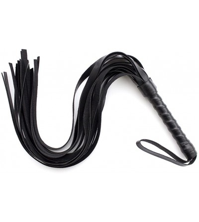 Restraints 3-Pics Collection with Floggers- Multifunctional Bangle Soft Fur Handcuffs and Blindfold - Black - CG18EO8Q68Y $37.41