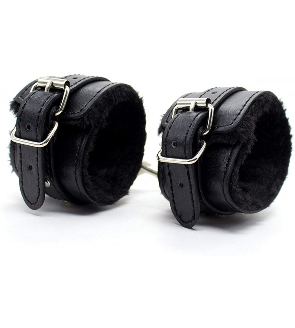 Restraints Handcuffs Soft Fur Faux Leather Adjustable - CL18S2IUTDM $10.70