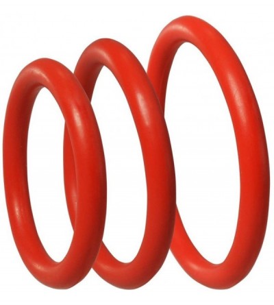 Penis Rings C- Rings Nitrile Male Enhancement Exercise Bands Set of 3 Rings Discreet Packaging Red - Red - CA185U6E06Y $19.87