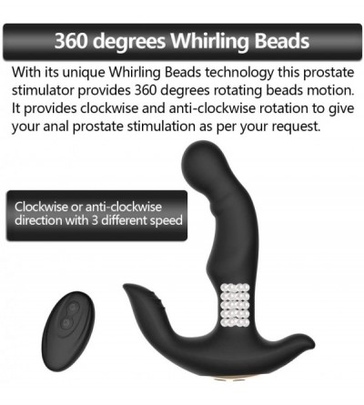 Anal Sex Toys Whirling Beads Dual Motors Vibrating Anal Vibrator for Men with Wireless Remote Control-Anal Vibrators Butt Plu...