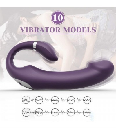 Dildos Strap-On Dildo Vibrator for G-Spot & Clitoral Stimulation with 10 Vibrating Modes- Rechargeable Strapless Double-Ended...