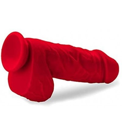 Dildos Rummy Fatty 8" Ultra Thick Premium Silicone Dildo Suction Cup- Red- 2 Pound - CD123EY1UUT $79.02