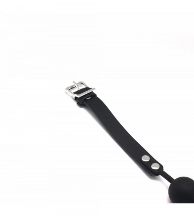 Gags & Muzzles Black Soft Silicone Bite Ball with Leather Strap - CG192I5QS3O $26.49