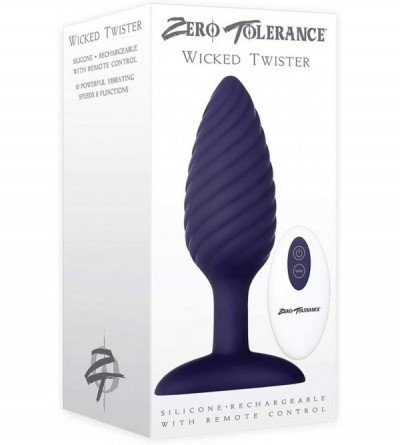 Anal Sex Toys Zero Tolerance Wicked Twister Remote-Control Vibrating Waterproof Rechargeable Silicone Butt Plug - Purple - CD...