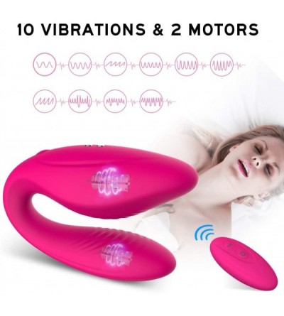 Vibrators 2 in 1 Clitoral G-spot Couples Vibrator- Wireless Anal Clitoris Stimulator- Waterproof Vaginal Massager with 10 Pow...