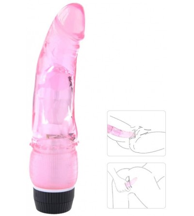 Vibrators G-Spot Vibrator Dildo- Jelly Multi Speed Penis Unisex Masturbation Orgasm for Men Women (Pink) - Pink - CG12BOHX9IT...