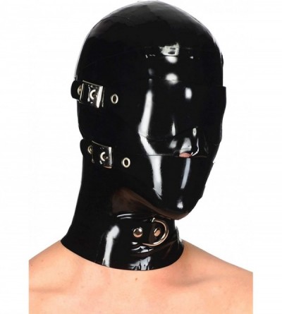Blindfolds Latex Hood Rubber Full Face Blinder Detachable Cover Eye Mouth Mask Customized 0.4MM - CG18T2DQQ3G $32.17
