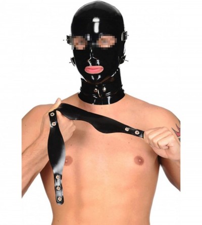 Blindfolds Latex Hood Rubber Full Face Blinder Detachable Cover Eye Mouth Mask Customized 0.4MM - CG18T2DQQ3G $87.32