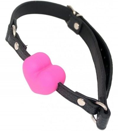 Gags & Muzzles Beginner Breathable Silicone Heart Open Locking Mouth Gags- Strapped Gags Ball Sex Toy - CM12NUT85XP $22.29