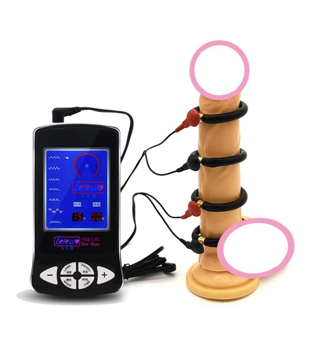 Penis Rings Male Electro Shock Cock Rings Electrical Massage Handheld Massager Rings Sm Game Gear Men and Women Share Toys Fe...