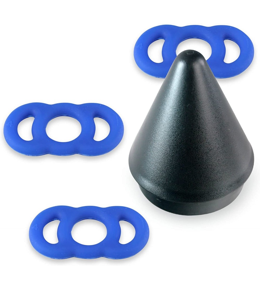 Penis Rings Cock Rings Eyro Slippery Blue Silicone Bundle with Easyop 2.25 inch Loader Cone .6 inch Unstretched Diameter 3 Pa...