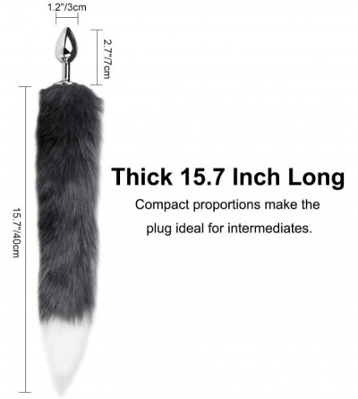 Anal Sex Toys Anal Butt Plug Stainless Steel Anal Stopper Smooth Anus Toy with Faux Fox Tail - C918DCIAUXW $27.40