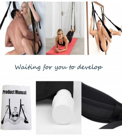 Sex Furniture Sex Swing for Couples on Door-Hanging On Door Bondage Restraint-Yoga Swing Training Belt(Black) - Black - CC18W...