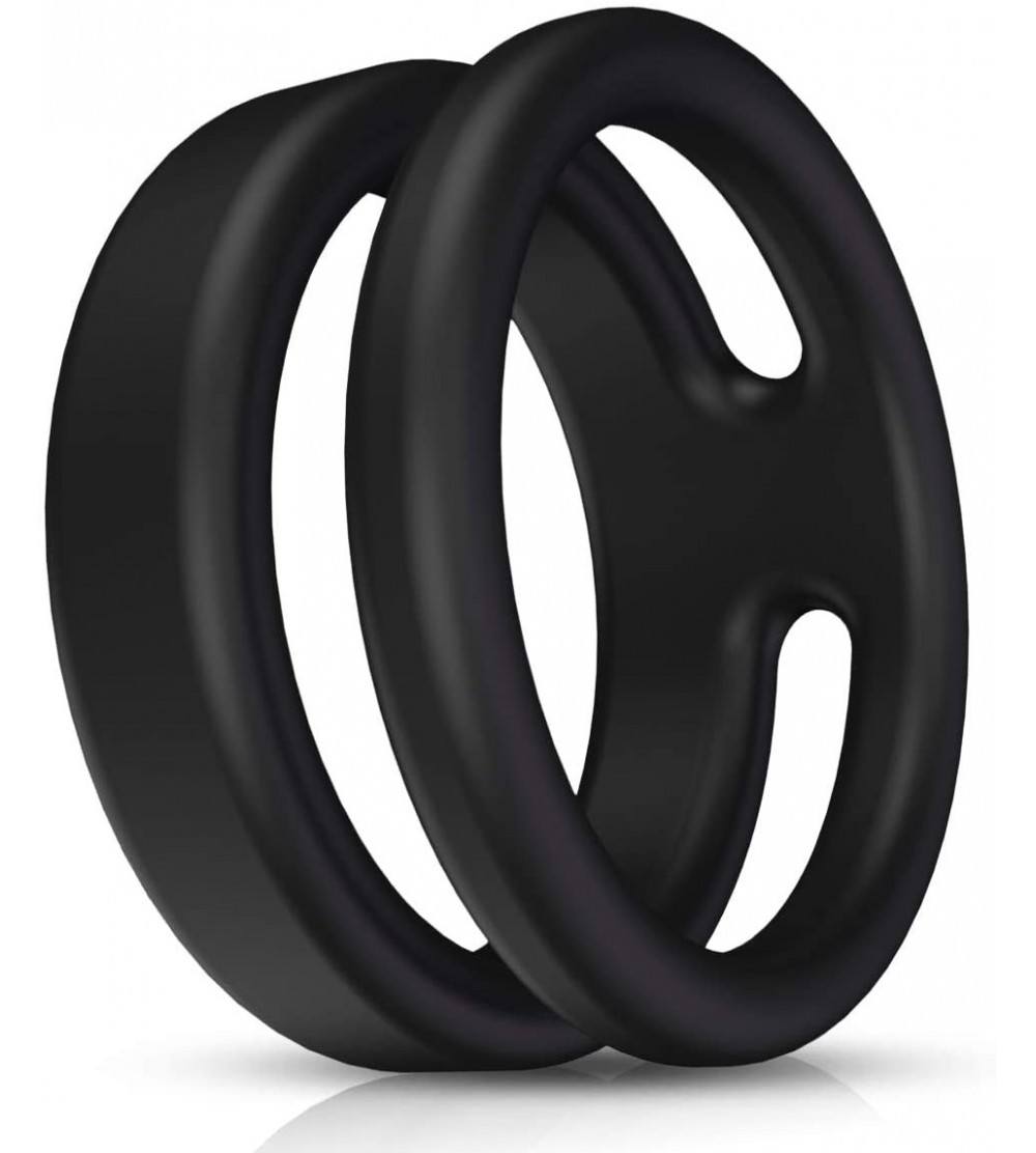 Penis Rings Silicone Dual Penis Ring- Premium Stretchy Longer Harder Stronger Erection Cock Ring Erection Enhancing Sex Toy f...