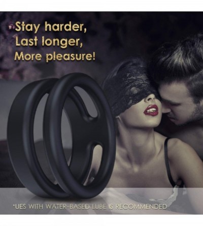 Penis Rings Silicone Dual Penis Ring- Premium Stretchy Longer Harder Stronger Erection Cock Ring Erection Enhancing Sex Toy f...
