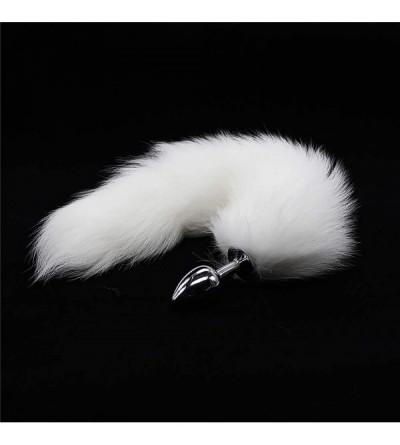 Anal Sex Toys Bunny B-ūtt Artificial Wool Metal Material Fox Men Women Tail Plug - white - C21979IZRZ7 $37.49